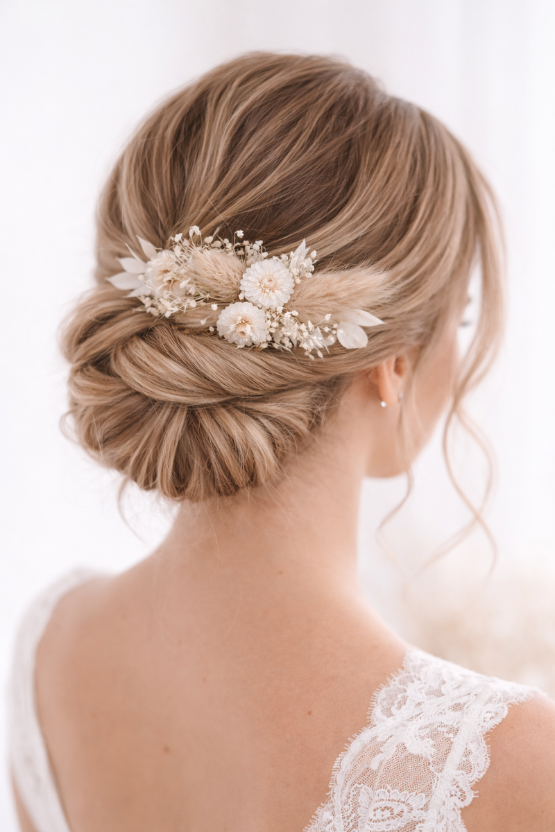 Haarkamm mit Trockenblumen | Braut Haarschmuck Boho