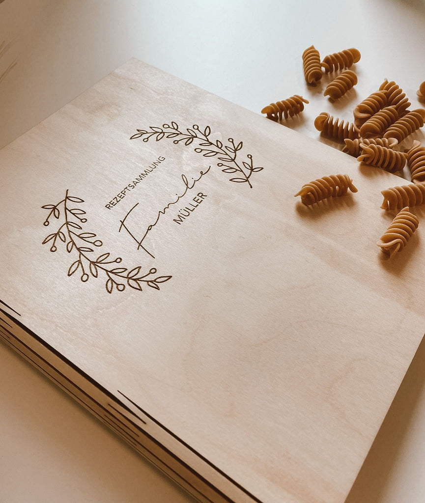 Personalisiertes Holz Rezeptbuch, Fusilli Nudeln